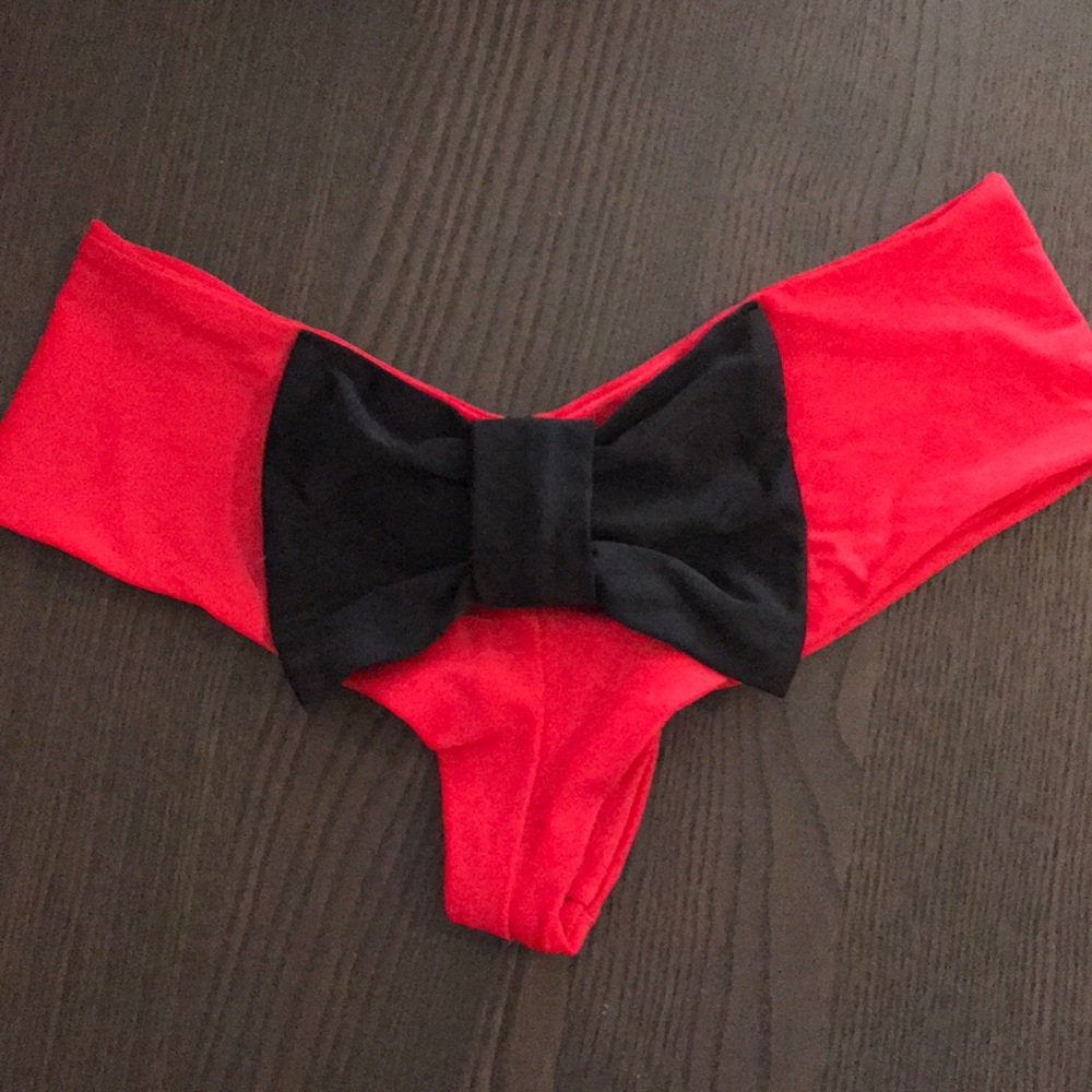 Red Lolli Bow Back Swim Bottoms